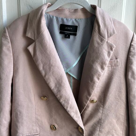 J. Crew Bristol Blazer in Stretch Linen Blend Pale Pink - Picture 3 of 10